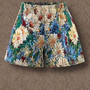 SHEIN Colorful Floral High Waist Shorts